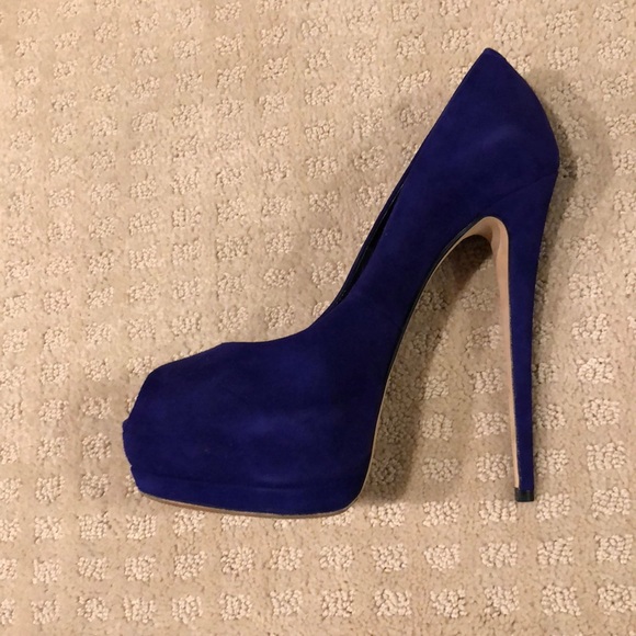 Giuseppe Zanotti purple suede peep toe size 39 - Picture 3 of 5
